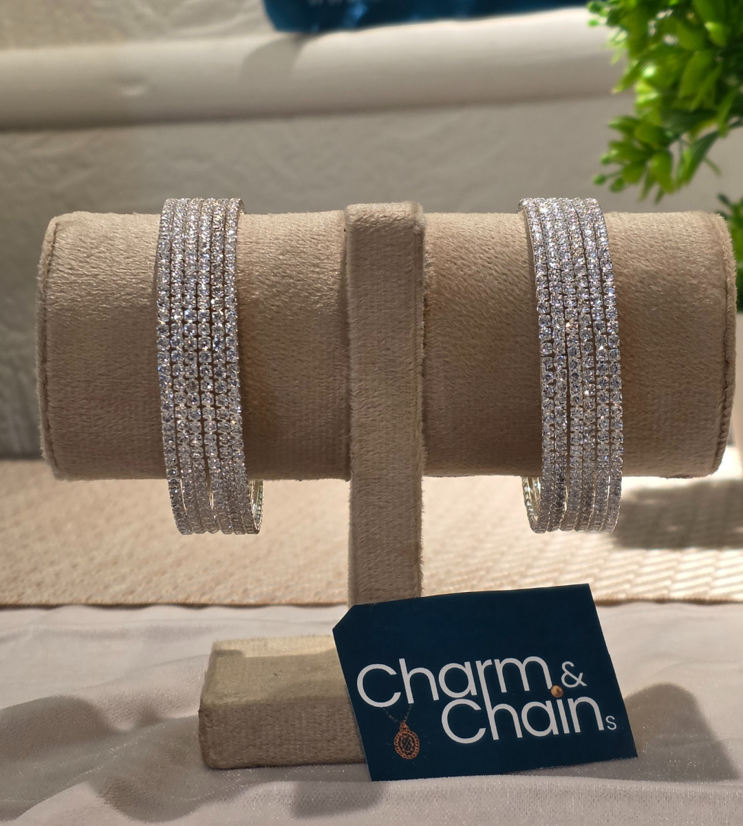 Silver Zircon Bangles