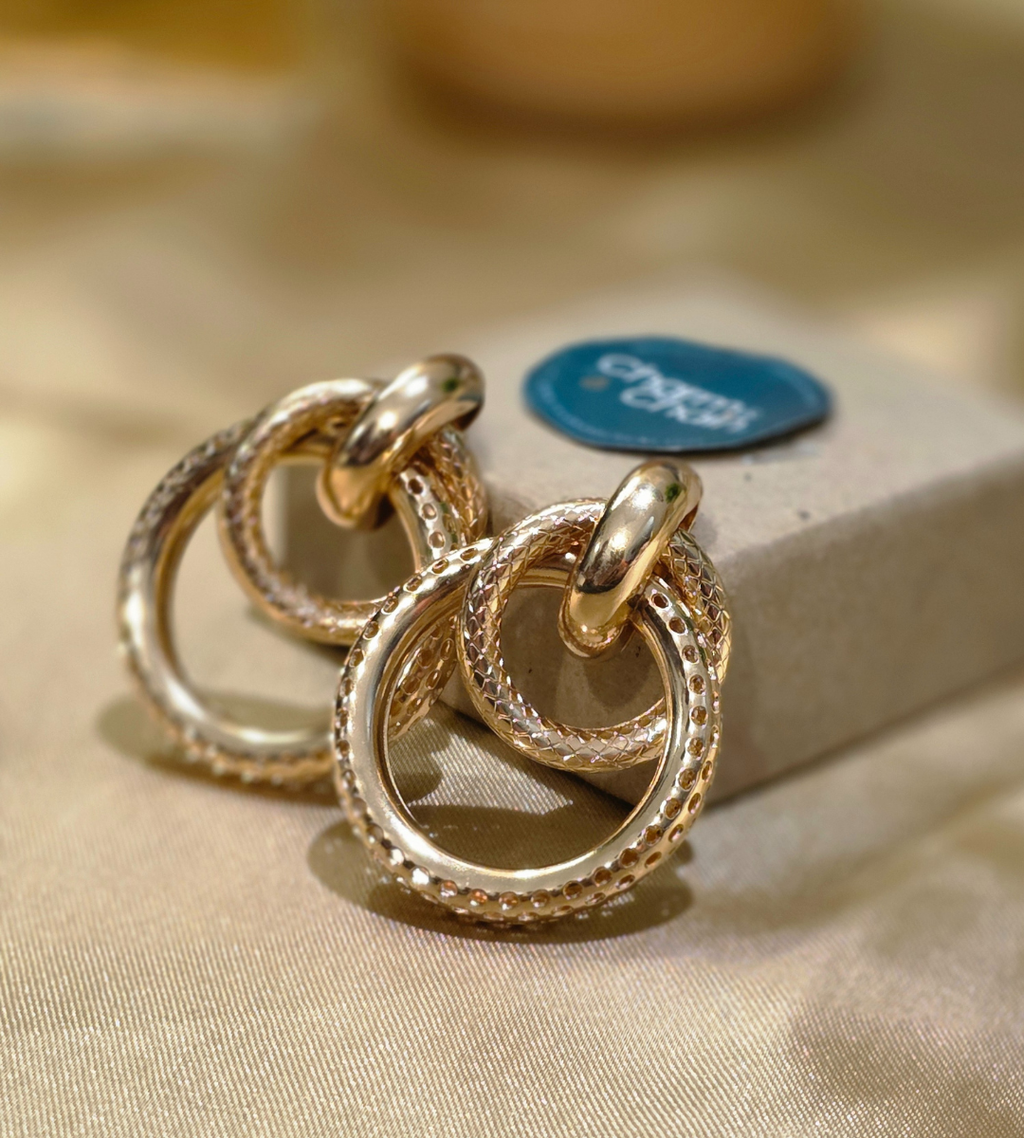 Gold Twisted Hoop Earrings