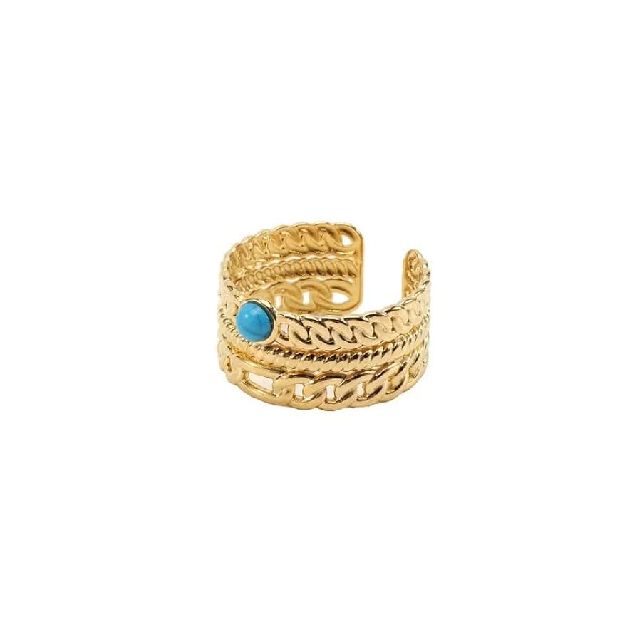 Aqua Chain Adjustable Ring