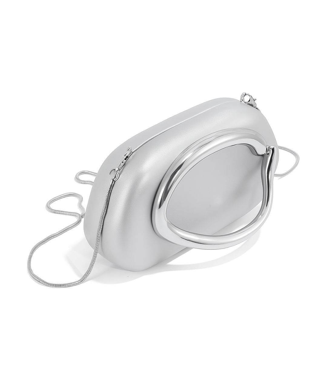 ZARA VIRAL CLUTCH with chain - Silver