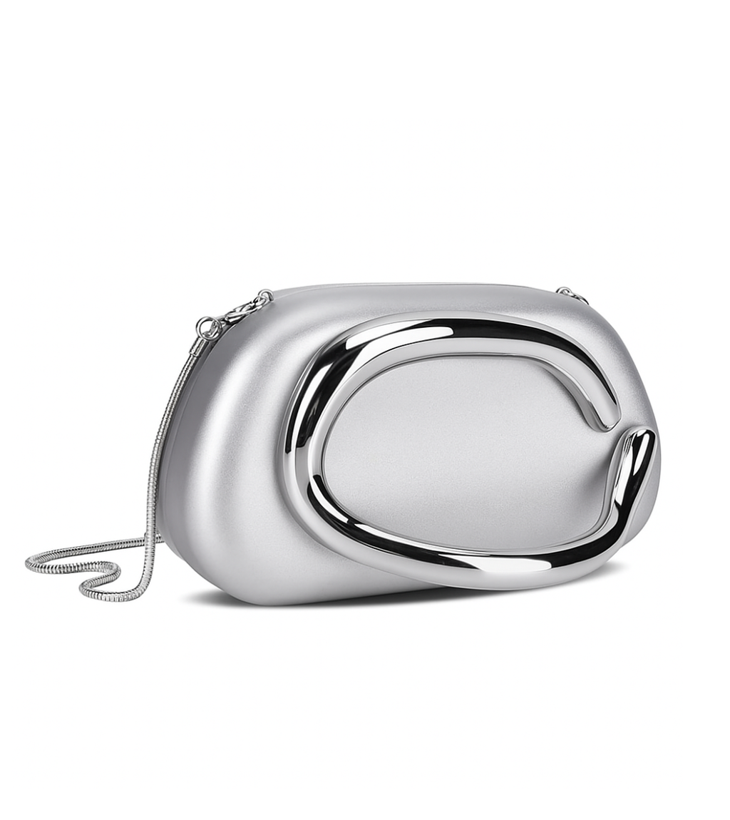 ZARA VIRAL CLUTCH with chain - Silver