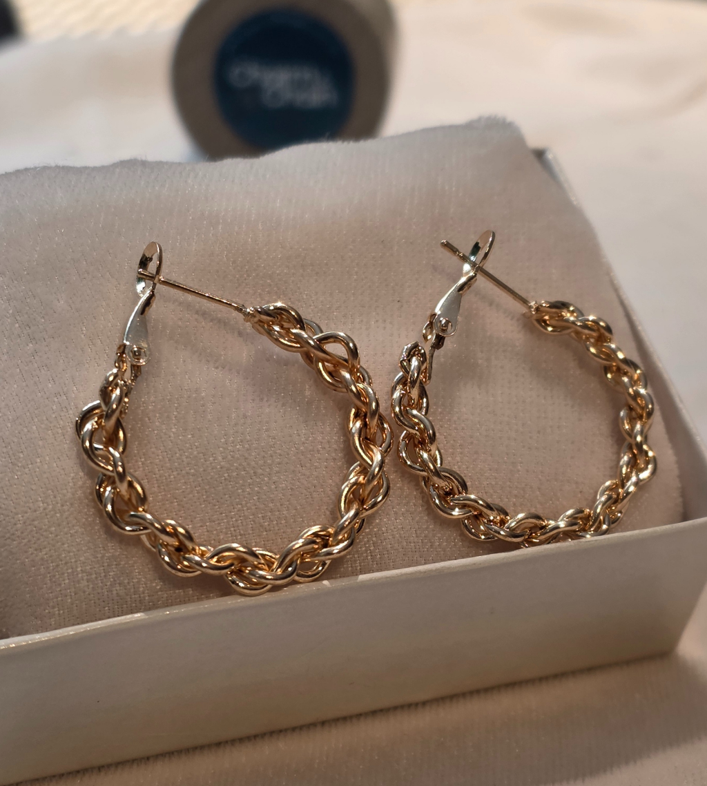 Woven golden hoops