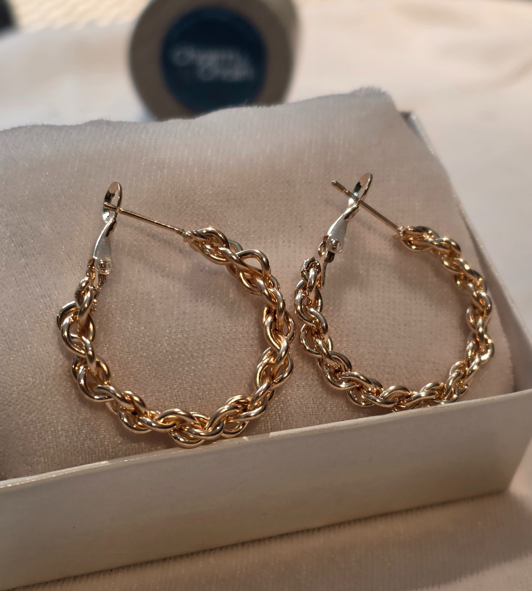 Woven golden hoops