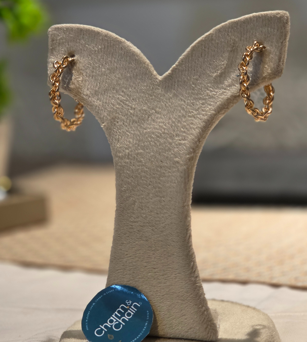 Woven golden hoops