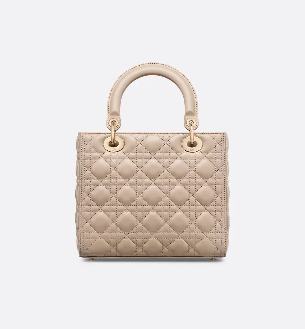 Medium Lady Dior Bag Desert Taupe Cannage Lambskin