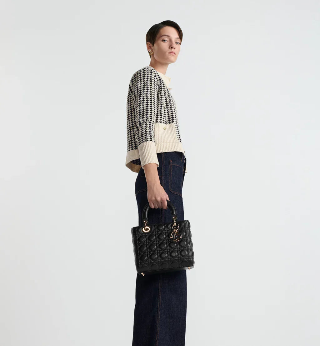 Medium Lady Dior Bag Black Cannage Lambskin