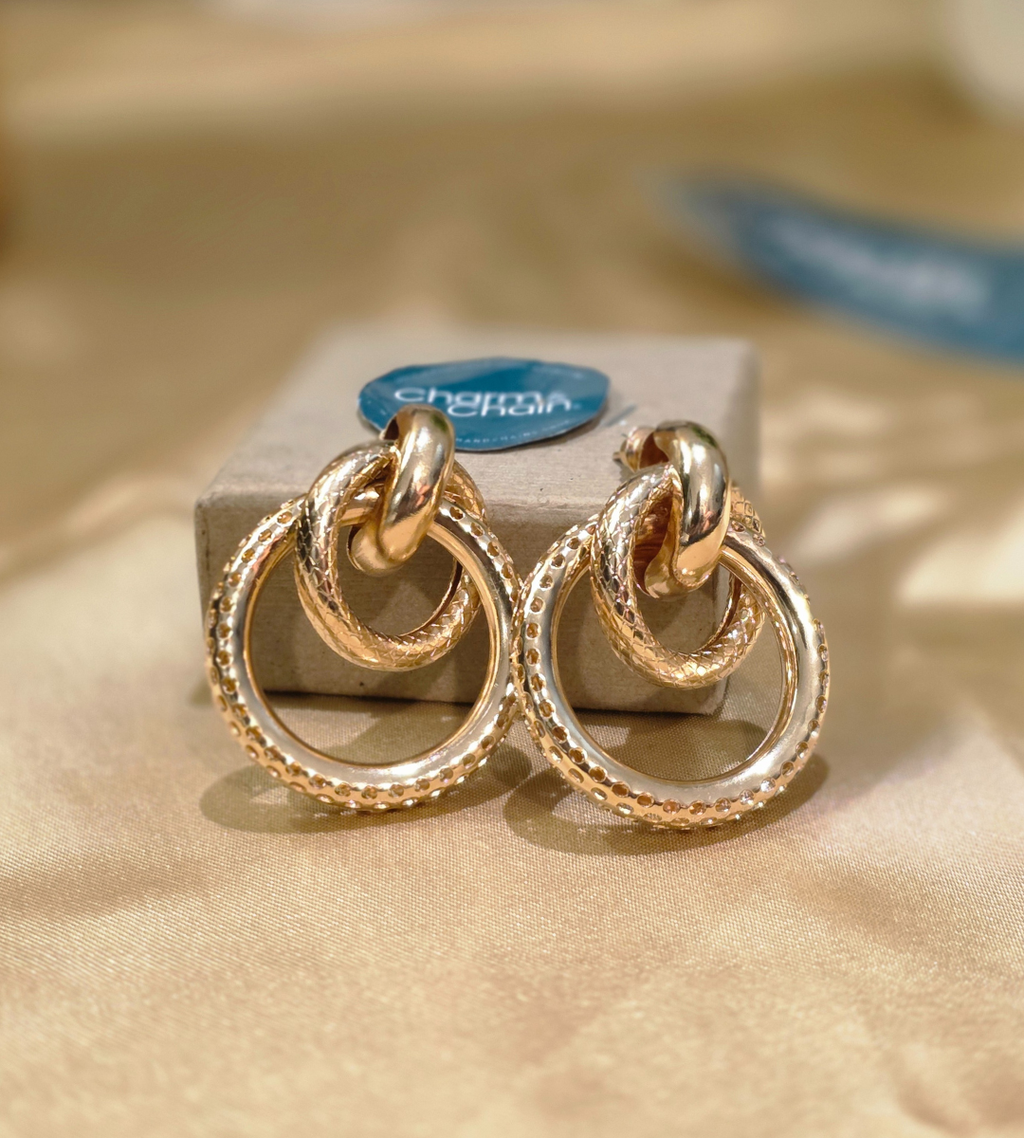 Gold Twisted Hoop Earrings