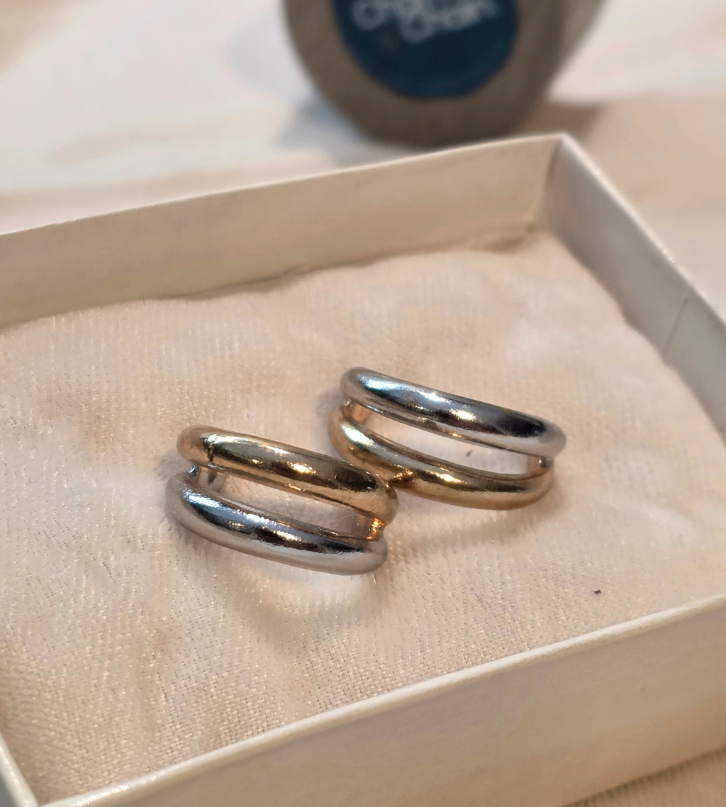 silver & Gold hoop earrings