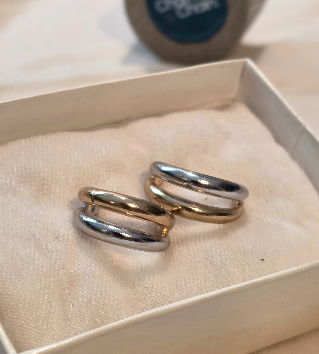 silver & Gold hoop earrings