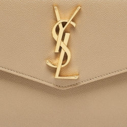 Y-S-L Beige Leather Uptown Clutch