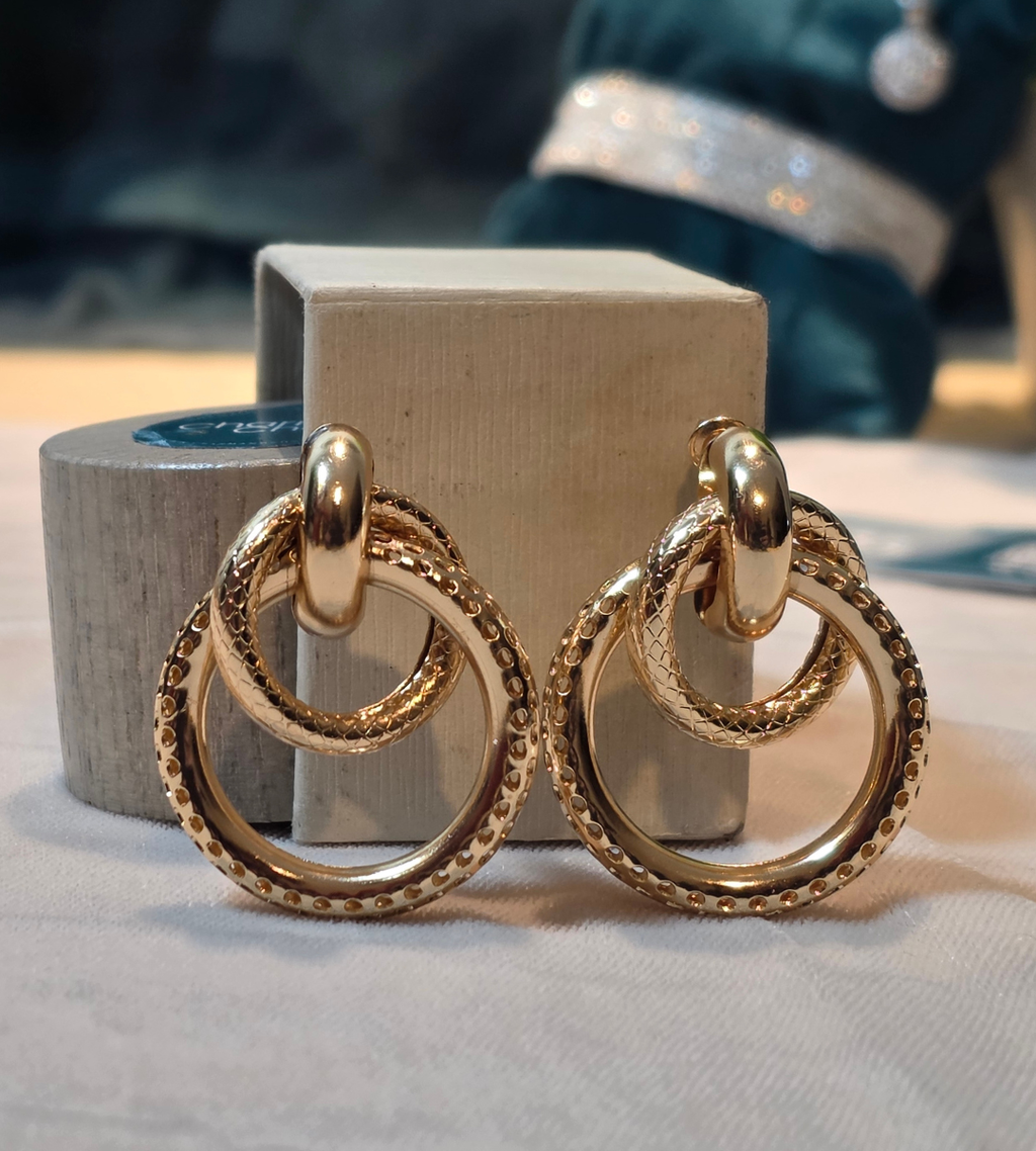 Gold Twisted Hoop Earrings