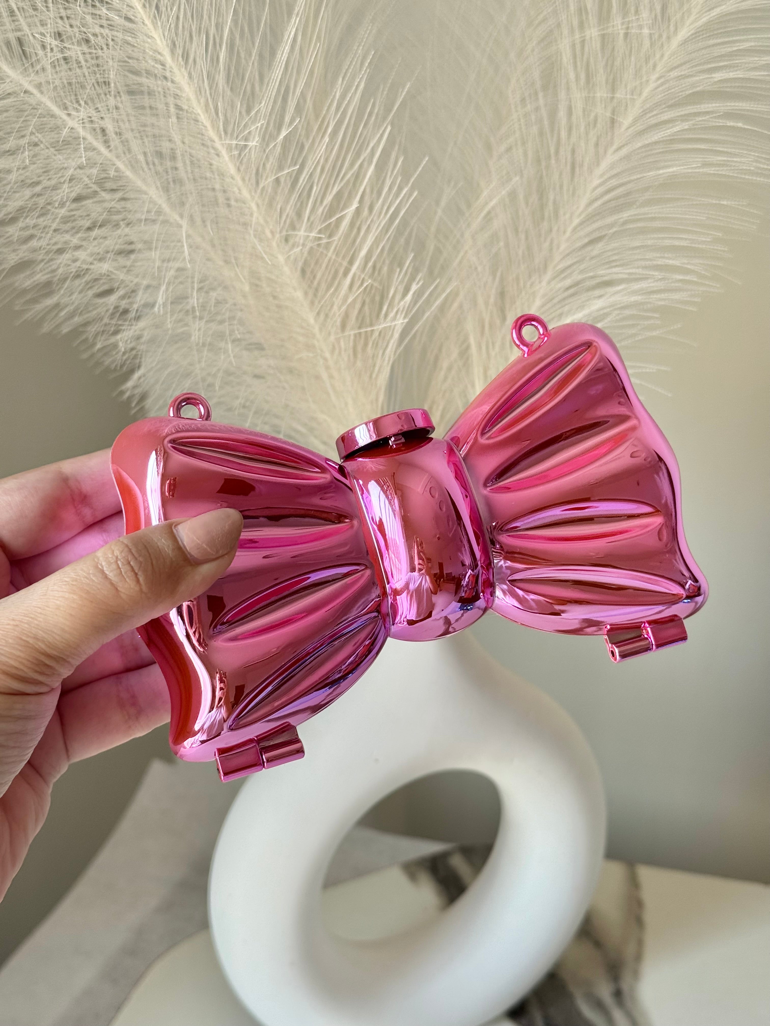 Bow Clutch - Pink with Chain