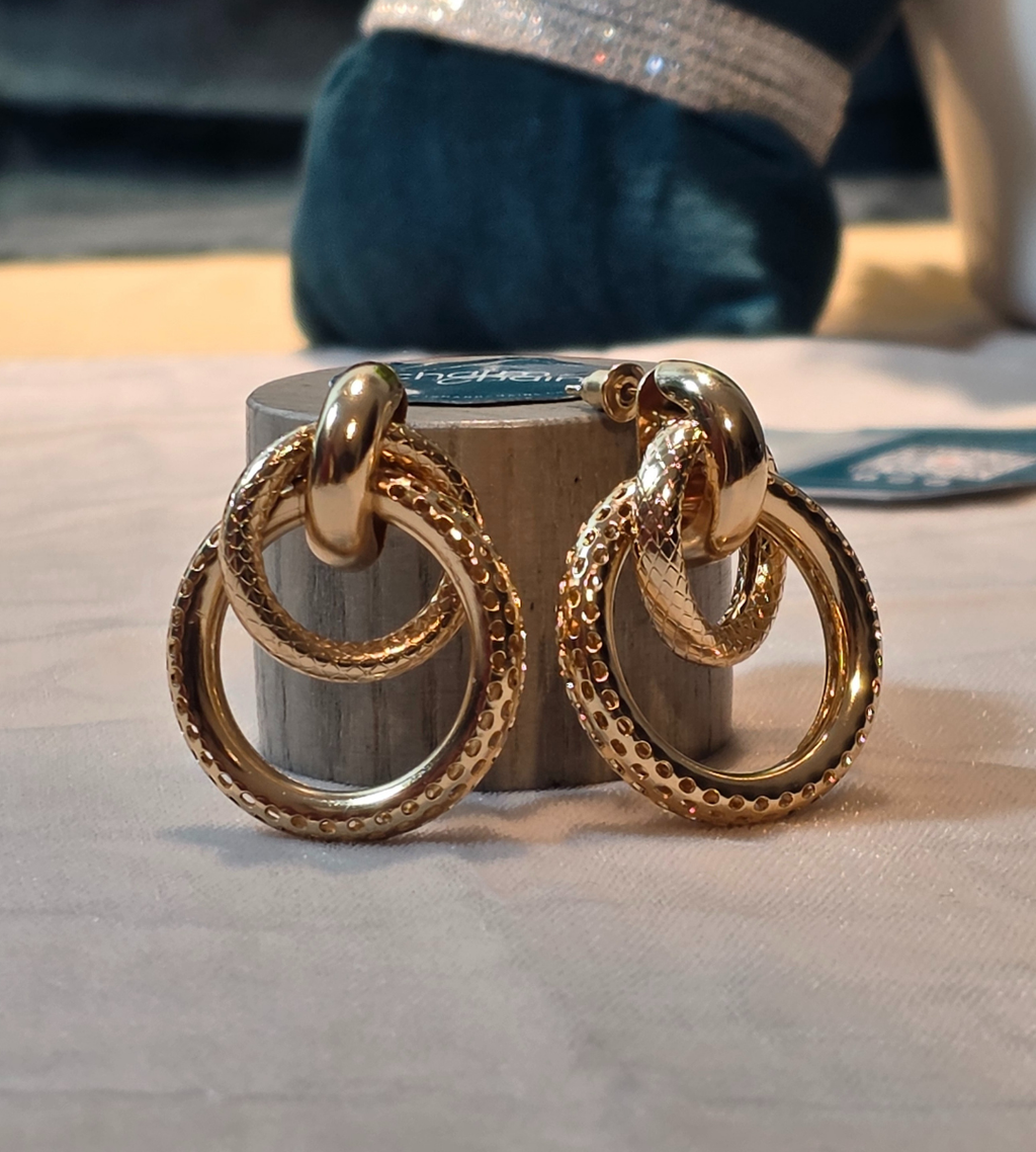 Gold Twisted Hoop Earrings