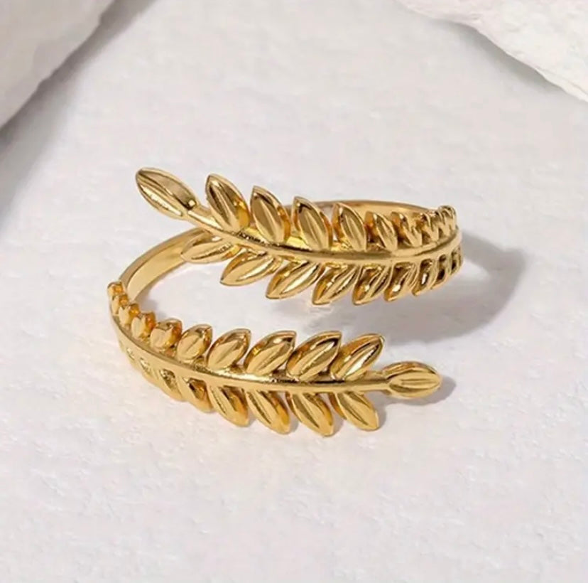Wheat Leaf Adjustable Ring