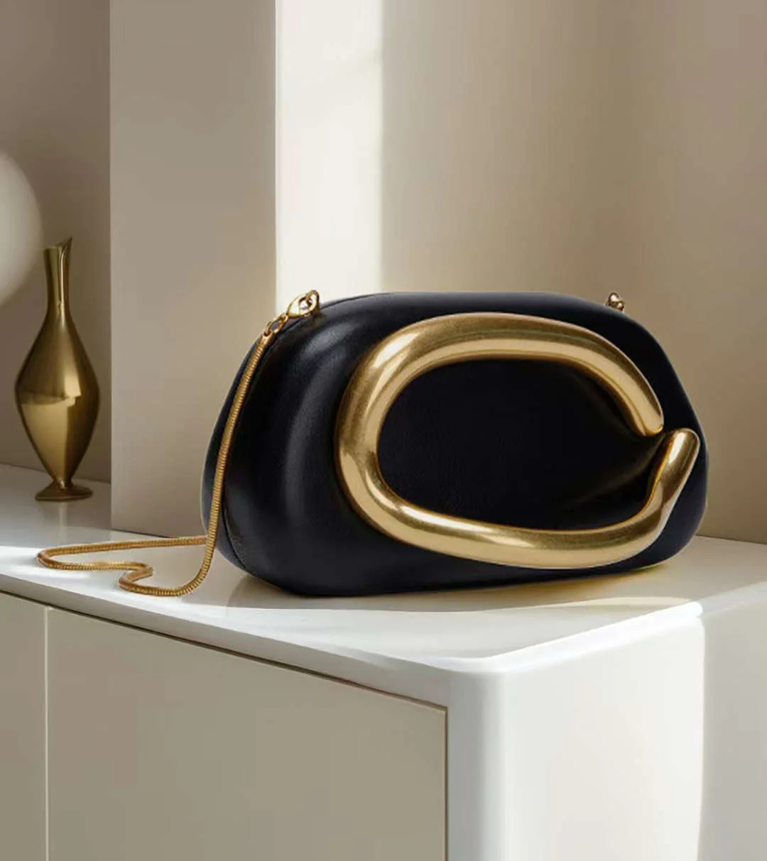 ZARA VIRAL CLUTCH with chain - Black