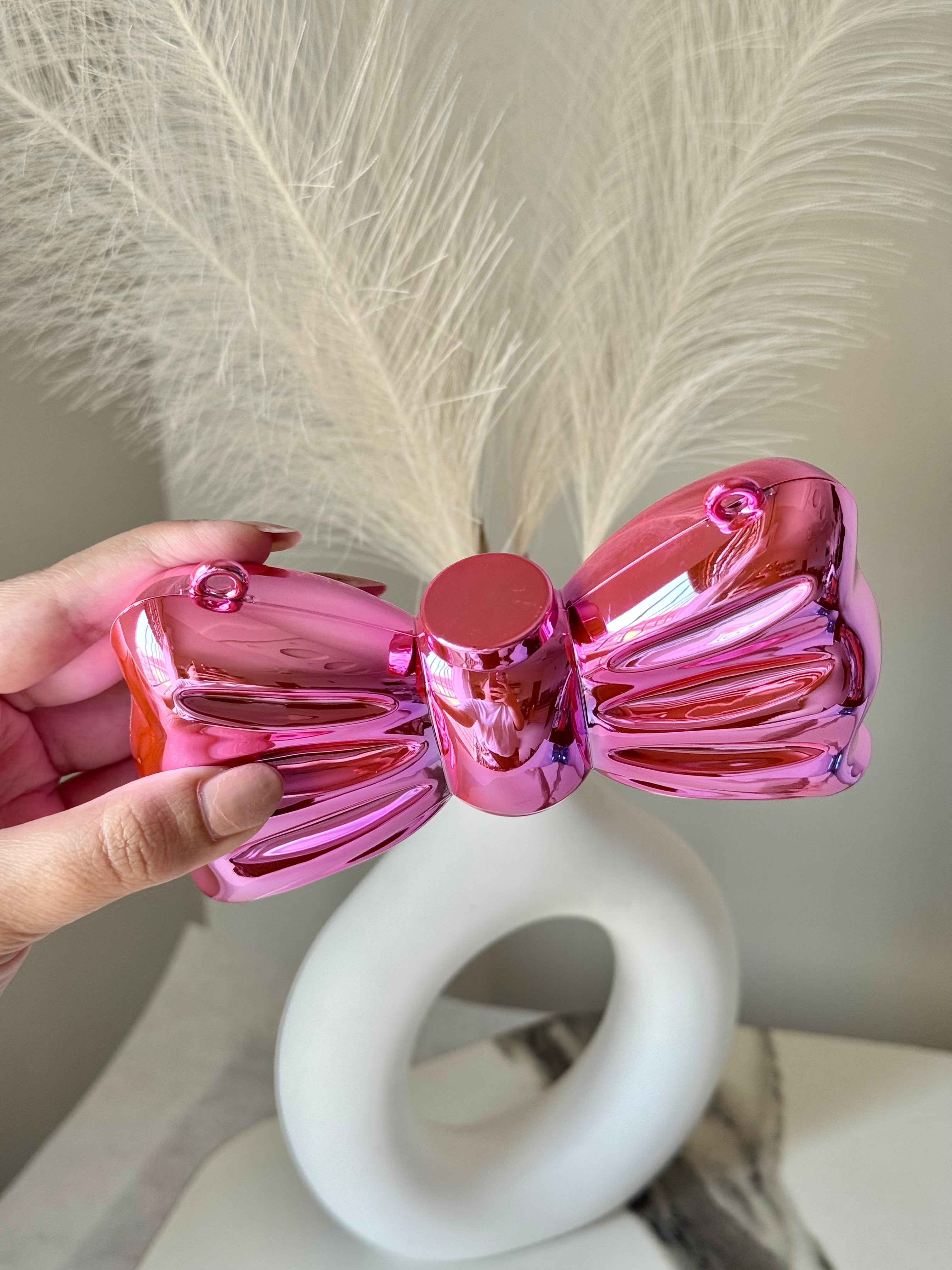 Bow Clutch - Pink with Chain