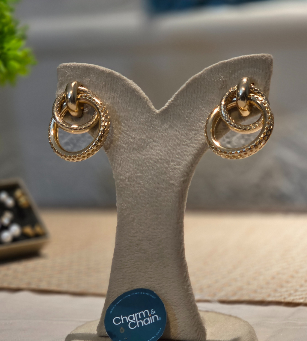 Gold Twisted Hoop Earrings