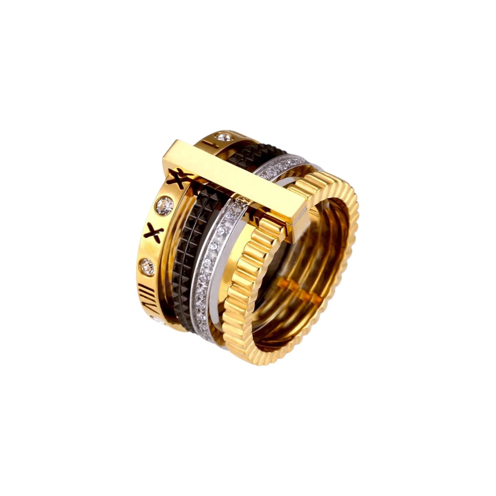 Quadra Luxe Stack Ring 22k