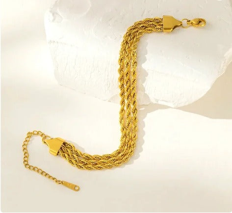 Three Layered Gold Plated Luxury Bracelet